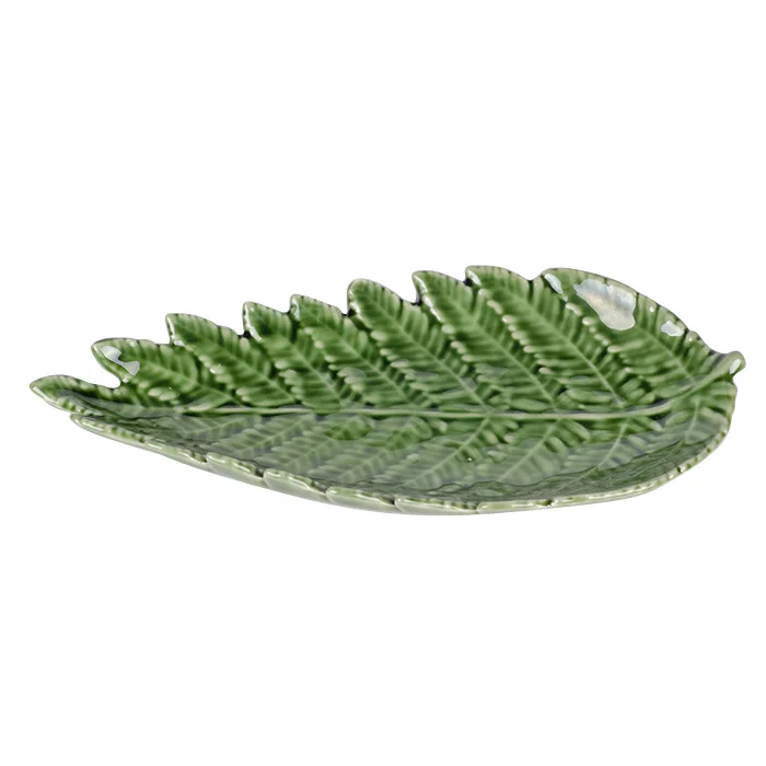 
Wholesale Green Leaf Shaped Ceramic Porcelain plate Dishes Tableware For Home Decoration 