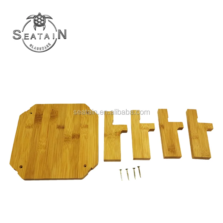 Квадратный диспенсер для напитков из прозрачного стекла объемом 10 л с бамбуковой подставкой