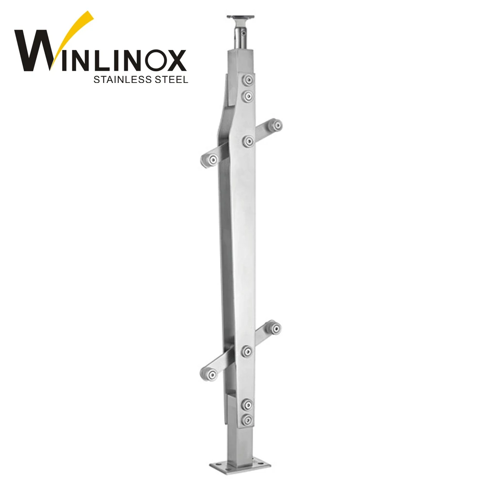 Nigeria indoor stainless steel balcony railing, glass baluster