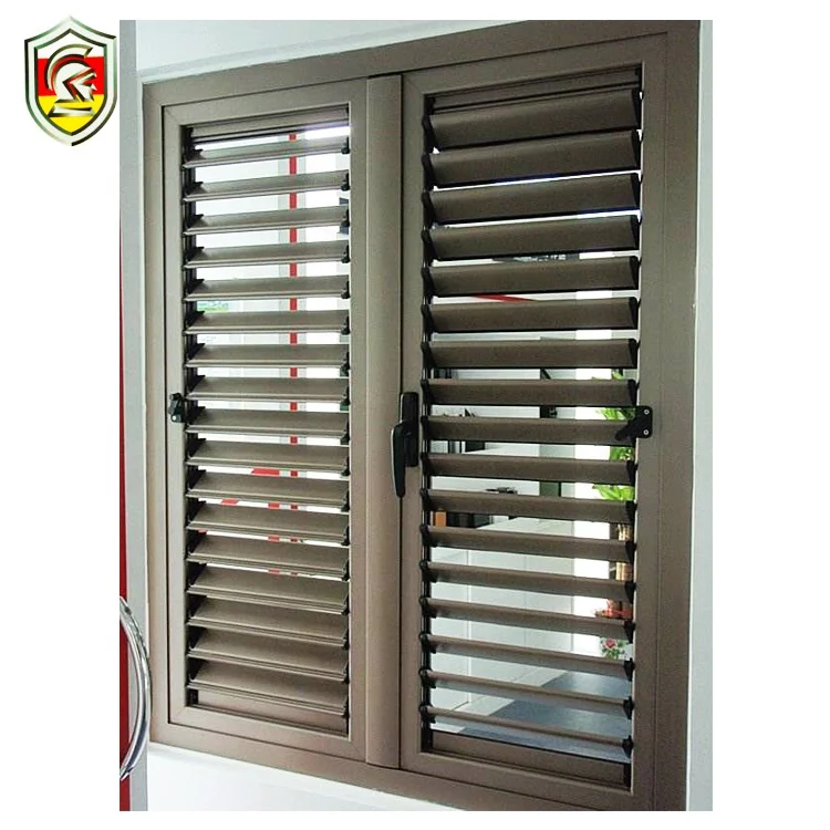 2018 Hot Sale Security Luxury Jalousie Window Shutter Aluminum Wooden Louvered windows