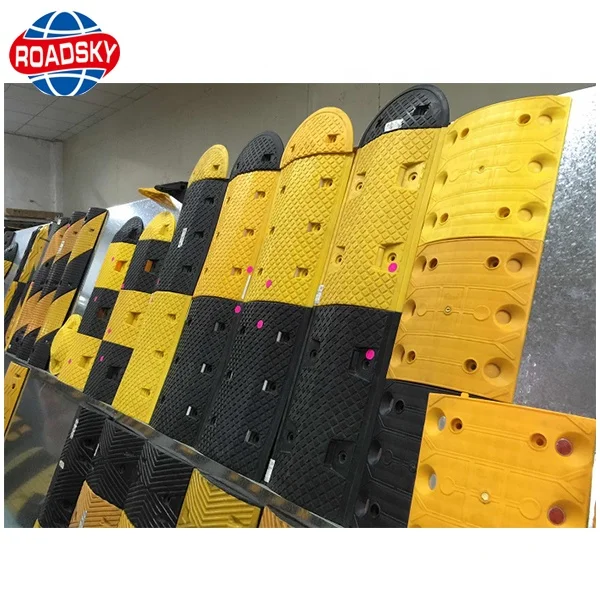 driveway black and yellow rubber limiter speed bump limiter for car
