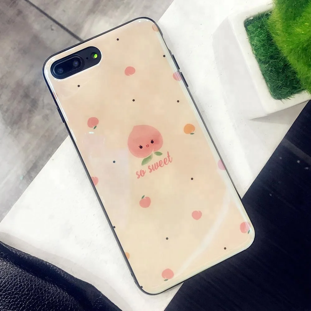 Pink Glossy Blue Ray 6 7 8 Plus X iPhone Case Shockproof