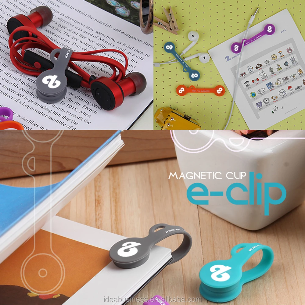 Soft silicone earphone cable cord organizer can be key organizer/ Magnetic Twist Ties