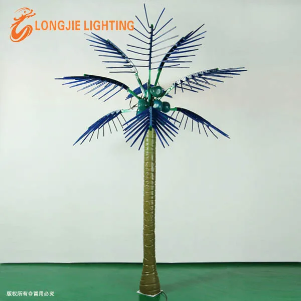 3.0m high Hawaii artificial lighted led coconut leaf palm tree light/landscape light