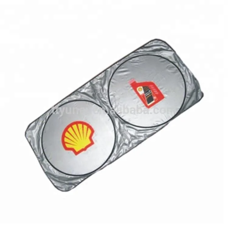 Factory cheaper nylon polyester custom printing foldable front window sunshade for car