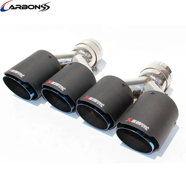 Y type auto exhaust tips carbon fiber universal all car