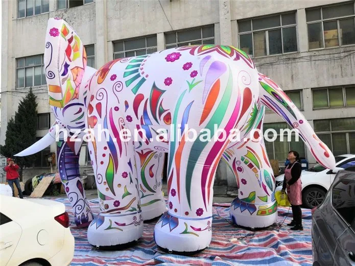 Outdoor Colorful Inflatable Elephant Mascot with Light