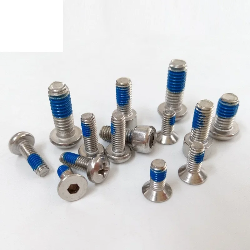 Threaded locking botton head screw methods for Secure Connections threadlockers blue nylon patches bolt