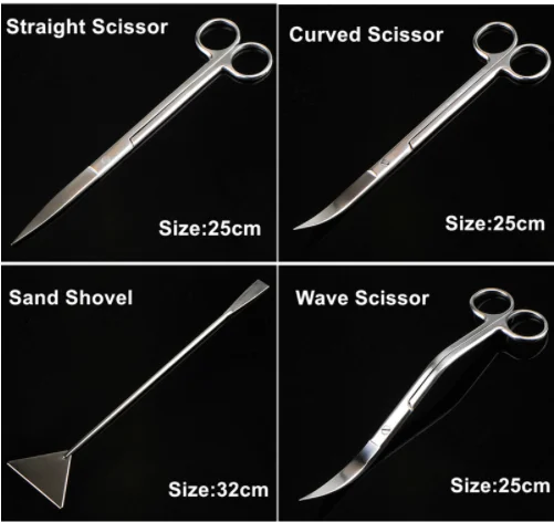 Stainless Steel Aquarium Scissor tool Fish Tank Aquatic Plant Waterweed Cleaning Tool