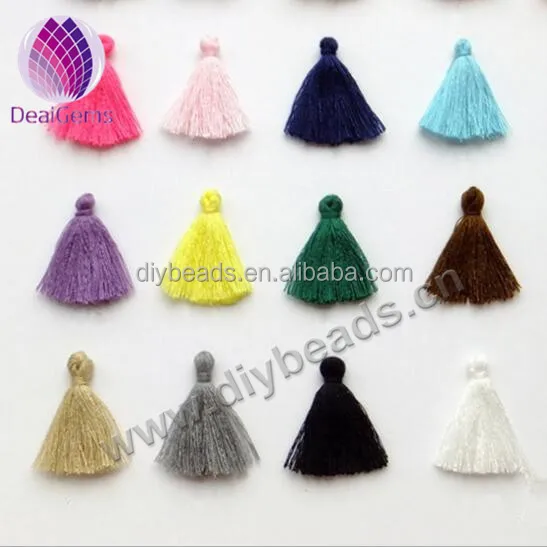 DIY craft supplies jewelry 30mm length various color cotton small tassels to stick on greeting cards (60635068675)