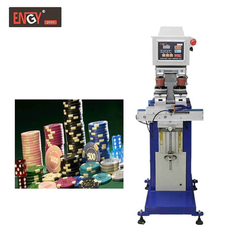 Wholesale hot sale good quality semi-automatic ink cup type 3 color poker chips printing machine used