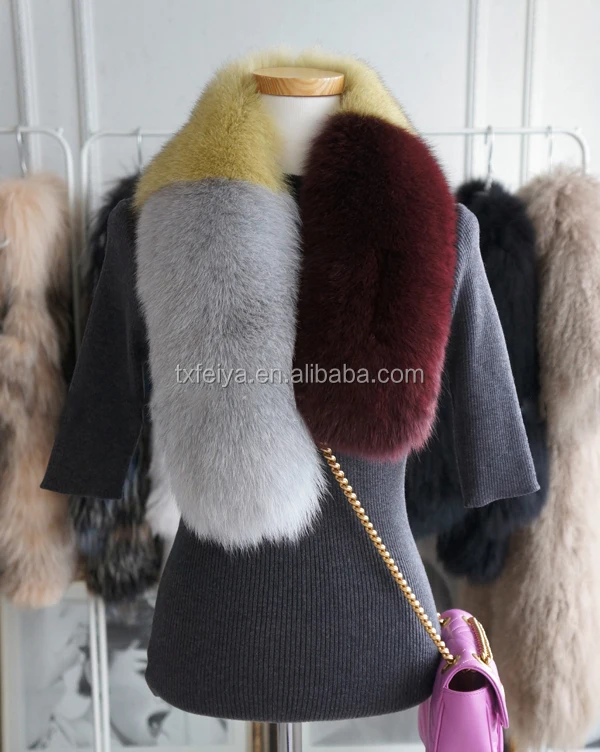 Зима 2017, Женский палантин, шарфы, Воротник из лисьего меха, шарф, шаль, воротник