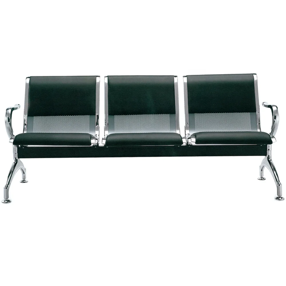 commercial 3 seats metal waiting chairs for hospital bus station and airport