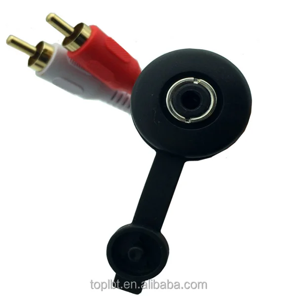 2 RCA to USB and DC3.5mm Female Flush Mount For Car CableMount  Cable