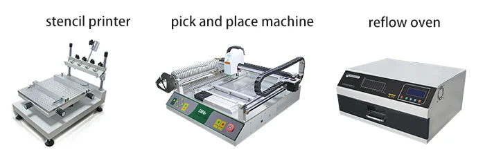 Small Automatic TVM802A With 29 Feeders Production Line For Led Lamps SMT/Desktop Pick and Place Machine Solder Paste Printer