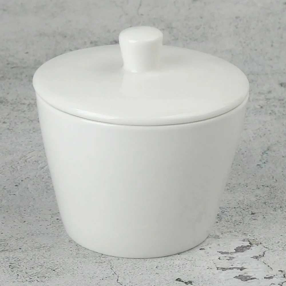 160ml White Fine Porcelain Simple Custom Design Modern Fashion Sugar Pot Sets