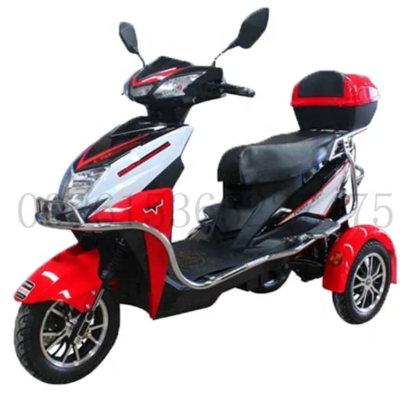 
China factory adult 3 wheel all terrain motorcycle electric scooter motorized rickshaw disability with padals for adults/elderly 