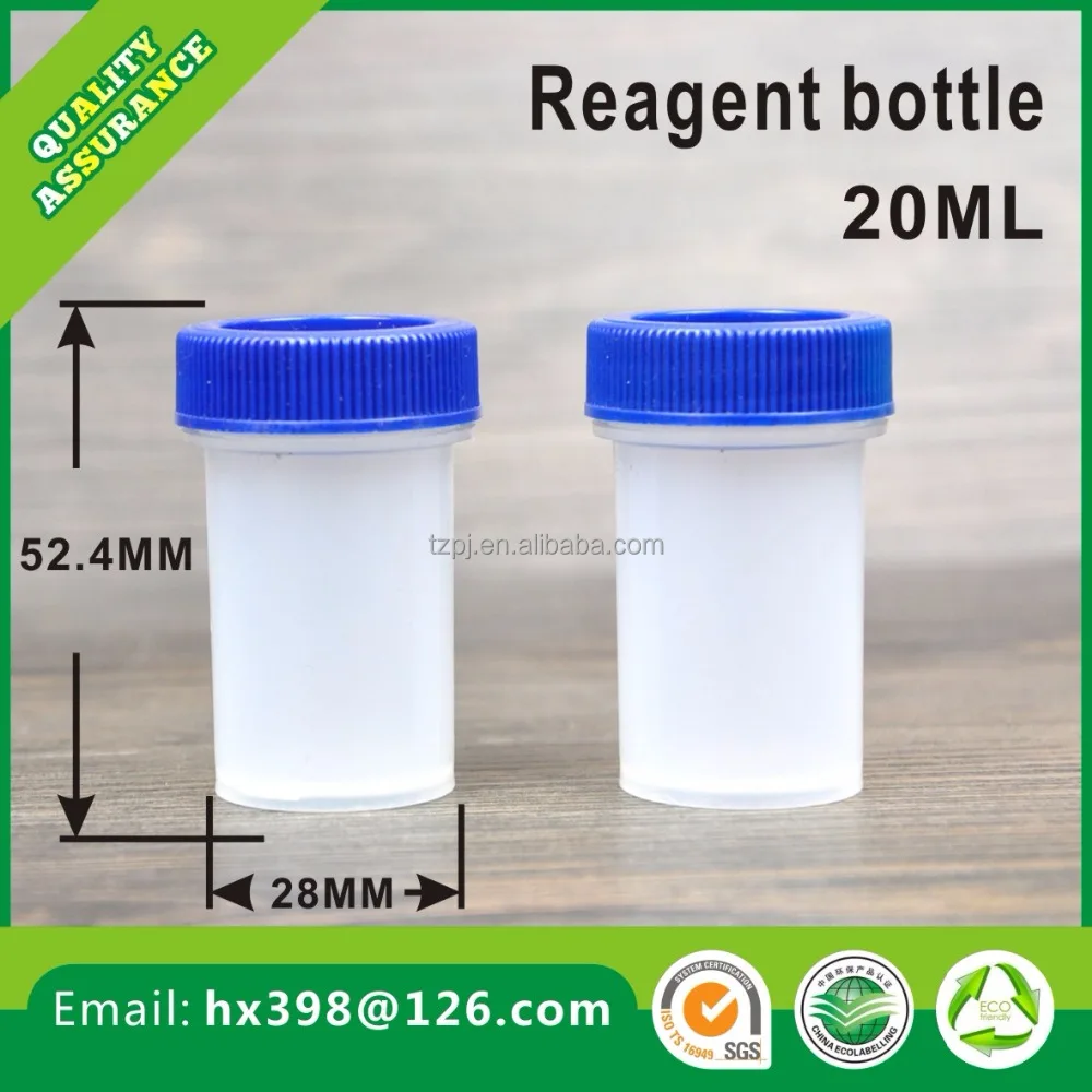 20 мл пластиковые бутылки реагента широкий рот с blue caps