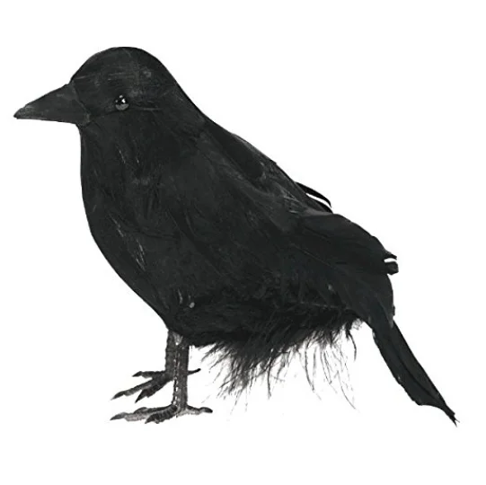 Black Crow Realistic Feather Artificial Bird Crafts Halloween Party Crow Decoration