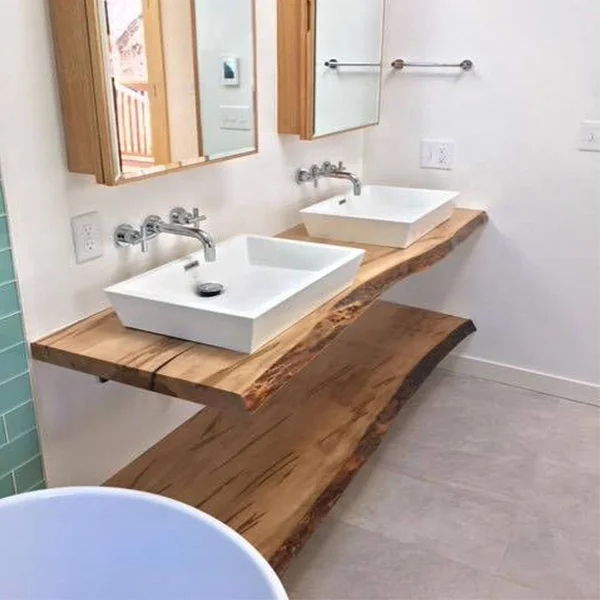 
High End Home Furniture Table Solid Wood Bathroom Vanity Cabinet Wood Slab 