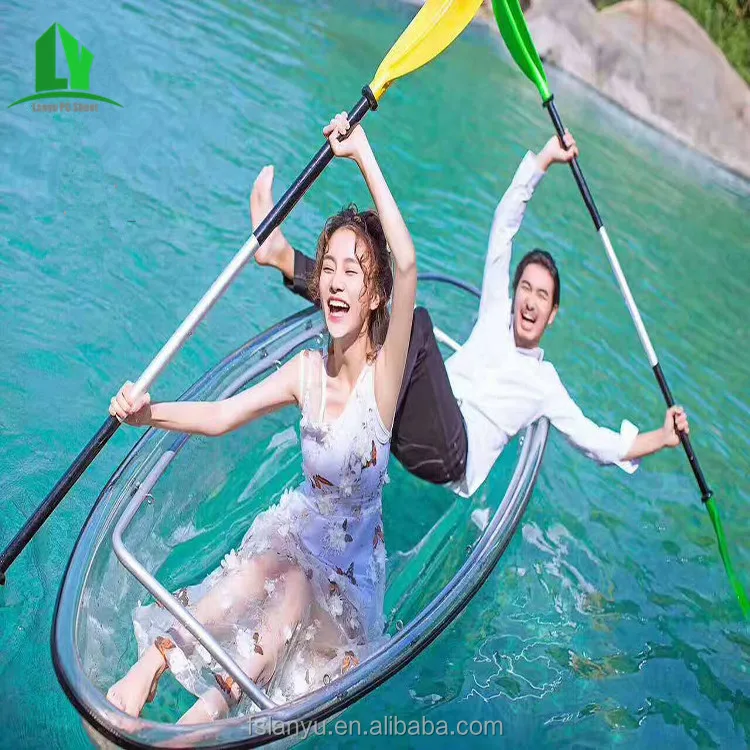 3 seat clear plastic canoe kayak double