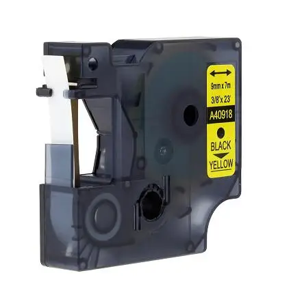 Совместимая этикетка DYMO D1, 9 мм, черная на желтом 40918