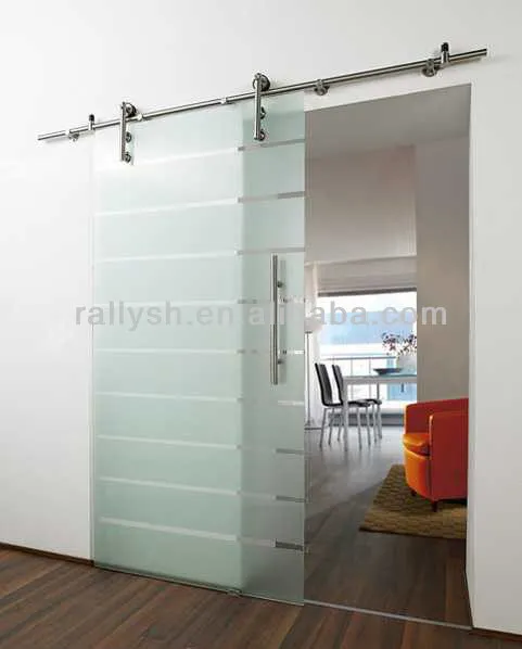 Внутренние большие бескаркасные стеклянные раздвижные двери