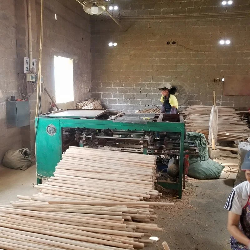 Natural broom handles stick  long handle thread push brush broom broom garden  cleaning natural wooden curtain rod