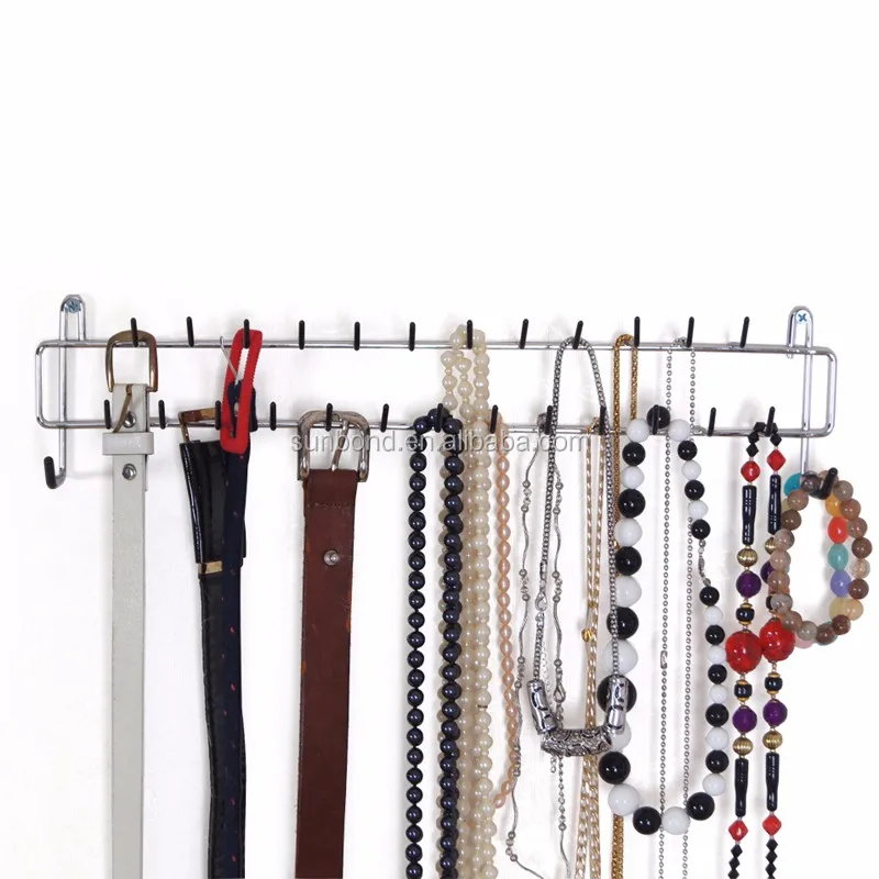 Wall Door mount Tie Necklace Belt Rack Holder Hooks Hanger