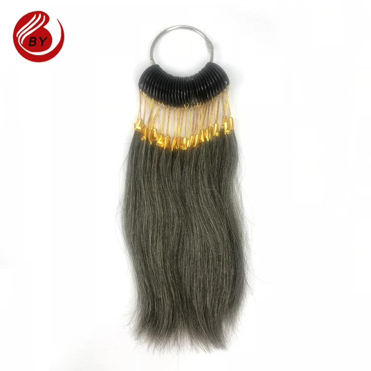 Best quality 50% grey white human hair color ring for color testing