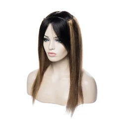 Dark brown Highlight Ash blonde Durable Hidden fish line wire brazilian remy hair hot sale
