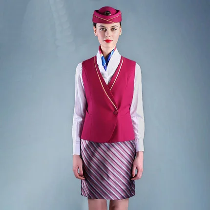 Комплекты униформы стюардесс с шляпой, шарфом, жилетом, юбкой, рубашкой из Китая