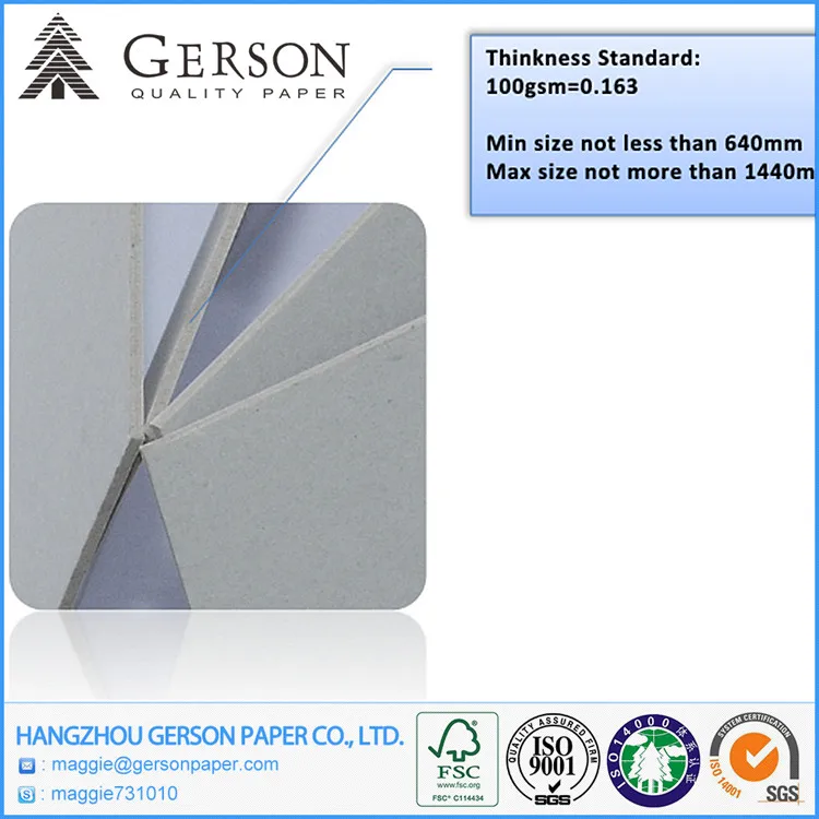 
Factory Supply Roll/Sheets Grey Chipboard Paper 