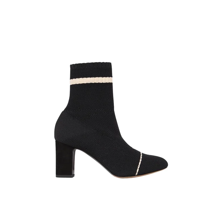 Fly Knit material cheap price black winter women boots