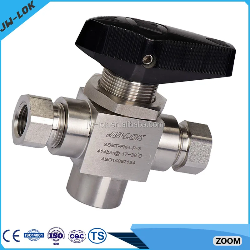 Dn50 stainless steel three way ball valve
