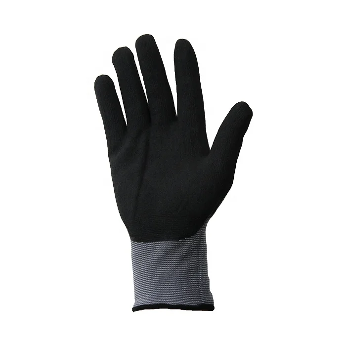 15 gauge spandex and nylon knitted assembly grip gloves garden work gloves sandy nitrile coated gloves