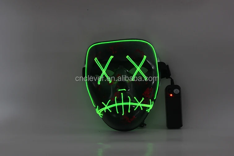 Wholesale custom design different types green fluorescent white face mask, high quality fashion Vinyl halloween party face mask
