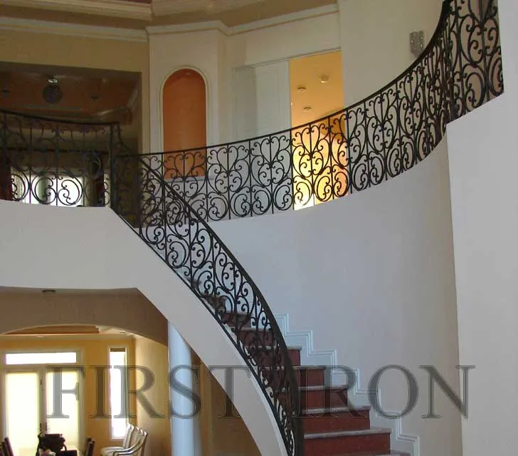 Inside galvanized steel staircase/interior metal stairs /indoor railing/iron balustrade