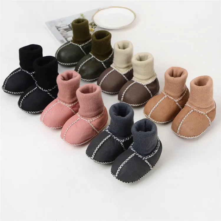 New Design wholesale baby boots Newborn Knitting Snow Boots Soft Bottom Boys Girls Winter Warm Shoes First Walker
