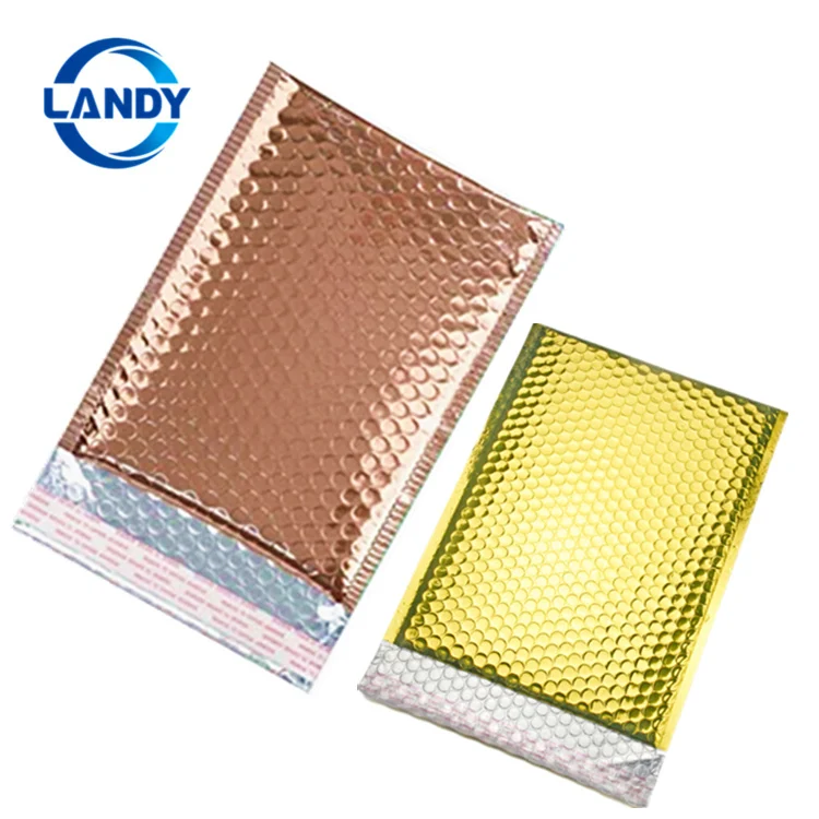 Bubble Film Wrap Plastic Envelope Rose Gold,Curious Metallic Envelopes Custom Rose Gold Metallic Bubble Mailer