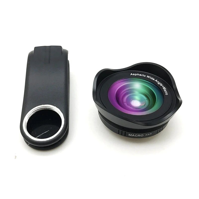 2018 Portable mobile phone camera wide angle macro lens 2 in 1 with universal clip and pouch
