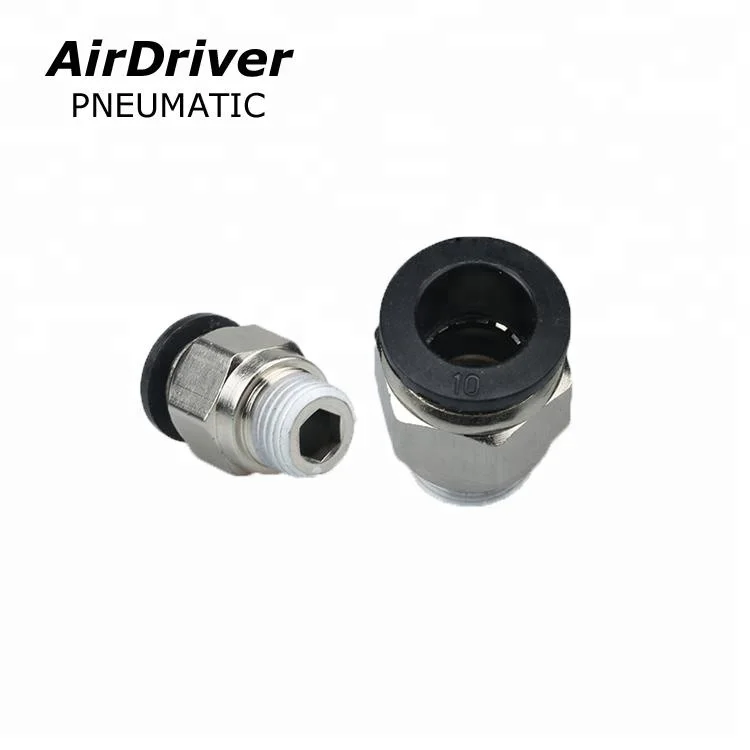 Пневматические фитинги для труб с нажимным захватом, прямой быстроразъемный штекер