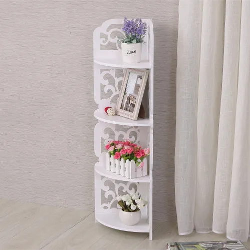 
E0920 Modern toilet shelf storage bathroom set home furniture chic 4 tiers shower wooden bracket plastic shelf 