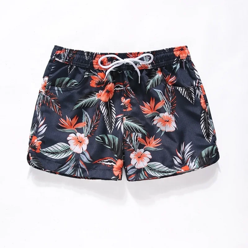 
Wholesale Women Beachwear Fashion Printed Beach Shorts Quick Dry Couples Swim Trunks 