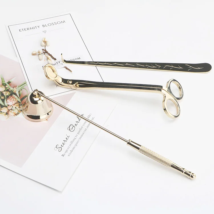 3PCS Morden Art Stainless Steel Candle Wick Trimmer Sets Candle Wick Scissors Candle Snuffer and  Wick Dipper
