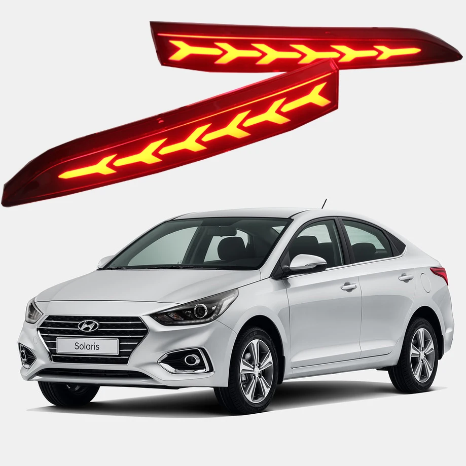 LED Rear Fog Lamp Tail Braking Light For Hyundai ACCENT SOLARIS VERNA 2017 2018 Accessories
