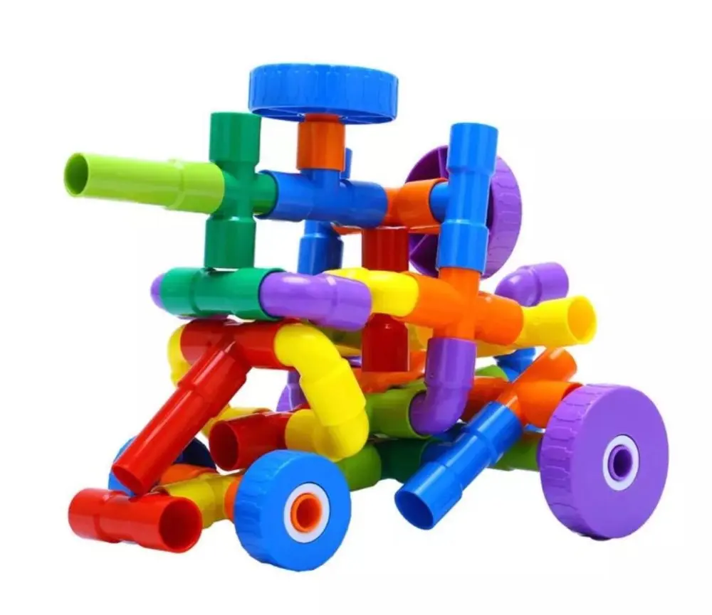 China Yiwu Free Logo Enlightenment Intelligence Development Nice Tube Child Plastic Building Blocks Toys