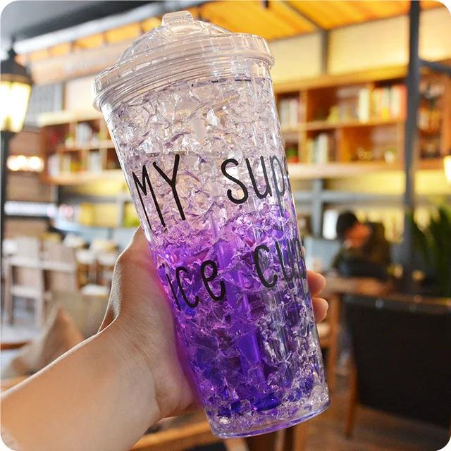 Custom Printing Juice Tumbler with Straw Double Wall Bpa Free Plastic 17oz Travel Mugs Stainless Steel Personality Metal Stocked