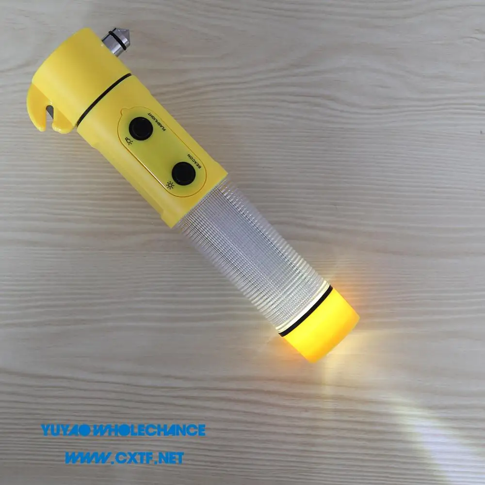 3 in 1 Flashlight Car Emergency Hammer Beacon