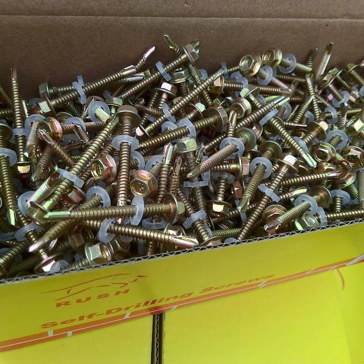 Китайский завод оцинкованный самосверлильный винт из углеродистой стали с резиновой шайбой